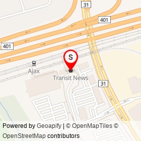 Transit News on Highway 401, Ajax Ontario - location map