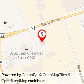 Ajax Mitsubishi on Bayly Street West, Ajax Ontario - location map