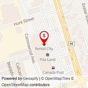 Rental City on Commercial Avenue, Ajax Ontario - location map