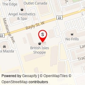 Ajax Lighting on Bayly Street West, Ajax Ontario - location map