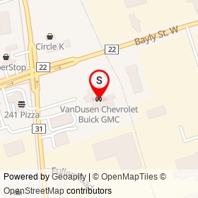 VanDusen Chevrolet Buick GMC on Bayly Street West, Ajax Ontario - location map