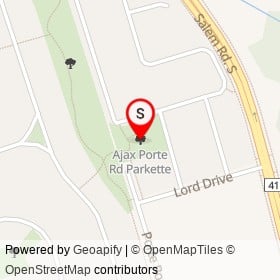 Ajax Porte Rd Parkette on , Ajax Ontario - location map