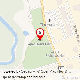 Ajax Lion's Park on , Ajax Ontario - location map