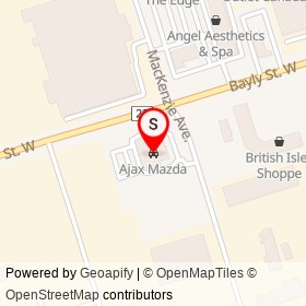 Ajax Mazda on Bayly Street West, Ajax Ontario - location map