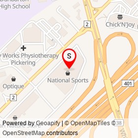 National Sports on Kingston Road, Pickering Ontario - location map