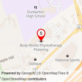 Body Works Physiotherapy Pickering on Kingston Road, Pickering Ontario - location map