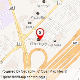 Retro Burger on Kingston Road, Pickering Ontario - location map