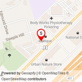 Massage Addict on Kingston Road, Pickering Ontario - location map