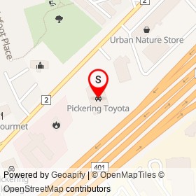 Pickering Toyota on Kingston Road, Pickering Ontario - location map