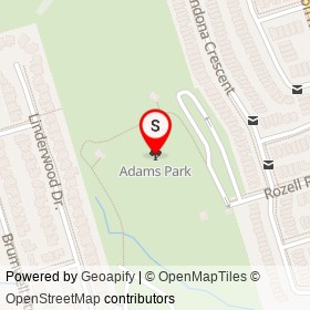 Adams Park on , Toronto Ontario - location map