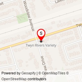 Twyn Rivers Variety on Twyn Rivers Drive, Pickering Ontario - location map