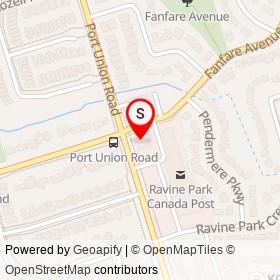 TD Canada Trust on Fanfare Avenue, Toronto Ontario - location map