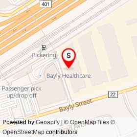 Bayly Healthcare on Bayly Street, Pickering Ontario - location map