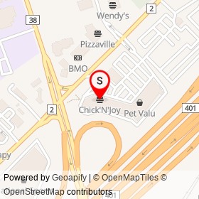 Chick'N'Joy on Kingston Road, Pickering Ontario - location map