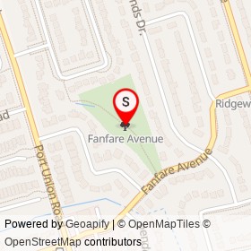 Fanfare Avenue on , Toronto Ontario - location map