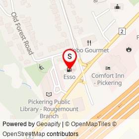 Esso on Kingston Road, Pickering Ontario - location map