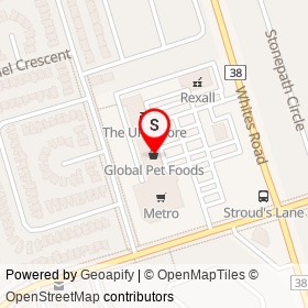 Global Pet Foods on Whites Road, Pickering Ontario - location map