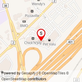 Popeye's Supplements on Highway 401 Collectors, Pickering Ontario - location map