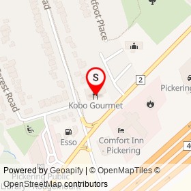 Kobo Gourmet on Kingston Road, Pickering Ontario - location map