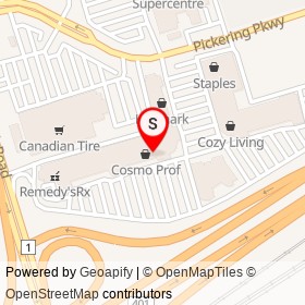 Fabricland on Pickering Parkway, Pickering Ontario - location map