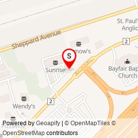 Chuck's Roadhouse on Kingston Road, Pickering Ontario - location map
