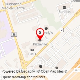 Pizzaville on Delta Boulevard, Pickering Ontario - location map