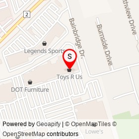 Toys R Us on Bainbridge Drive, Pickering Ontario - location map