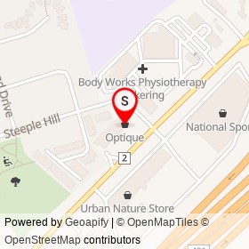 Optique on Steeple Hill, Pickering Ontario - location map