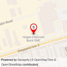 Hogan Chevrolet Buick GMC on Sheppard Avenue East, Toronto Ontario - location map