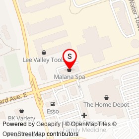 Malana Spa on Sheppard Avenue East, Toronto Ontario - location map