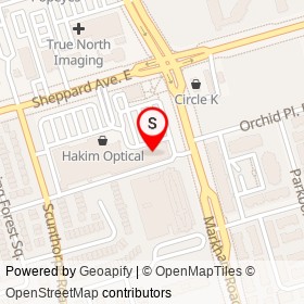 Markham Corners Pharmacy on Markham Road, Toronto Ontario - location map