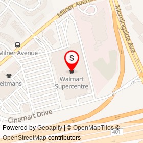 Walmart Supercentre on Milner Avenue, Toronto Ontario - location map