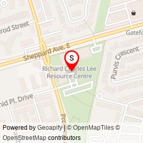 Statue of lion on Sheppard Avenue East, Toronto Ontario - location map