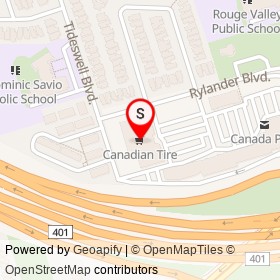 Canadian Tire on Rylander Boulevard, Toronto Ontario - location map