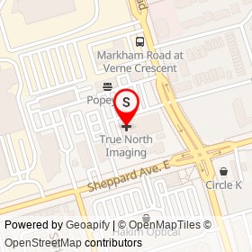 True North Imaging on Sheppard Avenue East, Toronto Ontario - location map