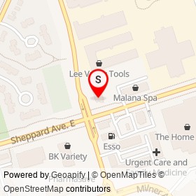 Chubby's Sub on Sheppard Avenue East, Toronto Ontario - location map