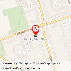 Family Mart Plus on Ellesmere Road, Toronto Ontario - location map