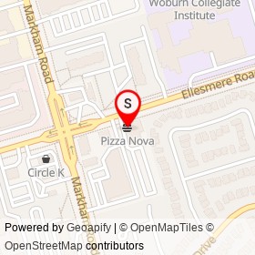 Pizza Nova on Ellesmere Road, Toronto Ontario - location map