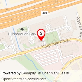 Green Spot Convenience on Lee Centre Drive, Toronto Ontario - location map