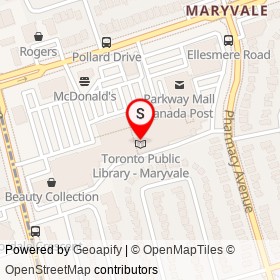 Parkway Mall on Ellesmere Road, Toronto Ontario - location map