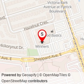 Winners on Sheppard Avenue East, Toronto Ontario - location map