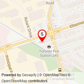 Taco Bell on Ellesmere Road, Toronto Ontario - location map
