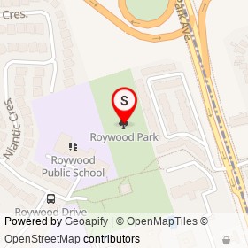 Roywood Park on , Toronto Ontario - location map