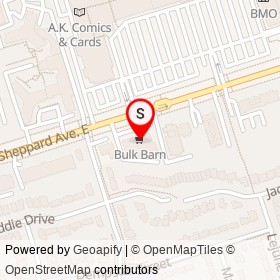 Bulk Barn on Sheppard Avenue East, Toronto Ontario - location map