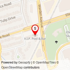 V.I.P. Pool & Bar on Ellesmere Road, Toronto Ontario - location map
