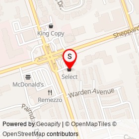 Select on Sheppard Avenue East, Toronto Ontario - location map