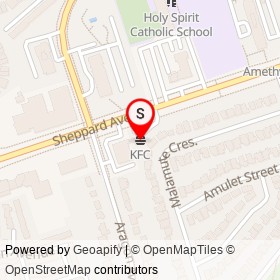 KFC on Sheppard Avenue East, Toronto Ontario - location map