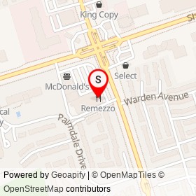 Remezzo on Warden Avenue, Toronto Ontario - location map