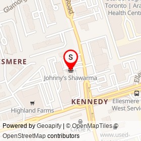 Johnny's Shawarma on Kennedy Road, Toronto Ontario - location map