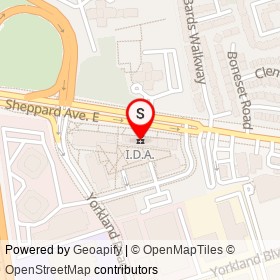 I.D.A. on Sheppard Avenue East, Toronto Ontario - location map